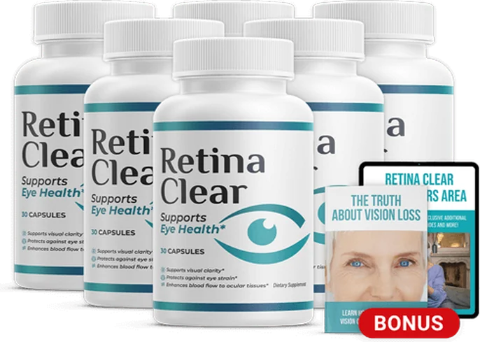 6 bottles of RetinaClear eye-health capsules